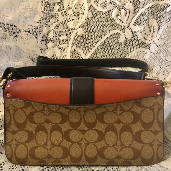 Coach Georgie Shoulder Bag In Colorblock Signature Canvas With Rivets - Picture 8 of 16